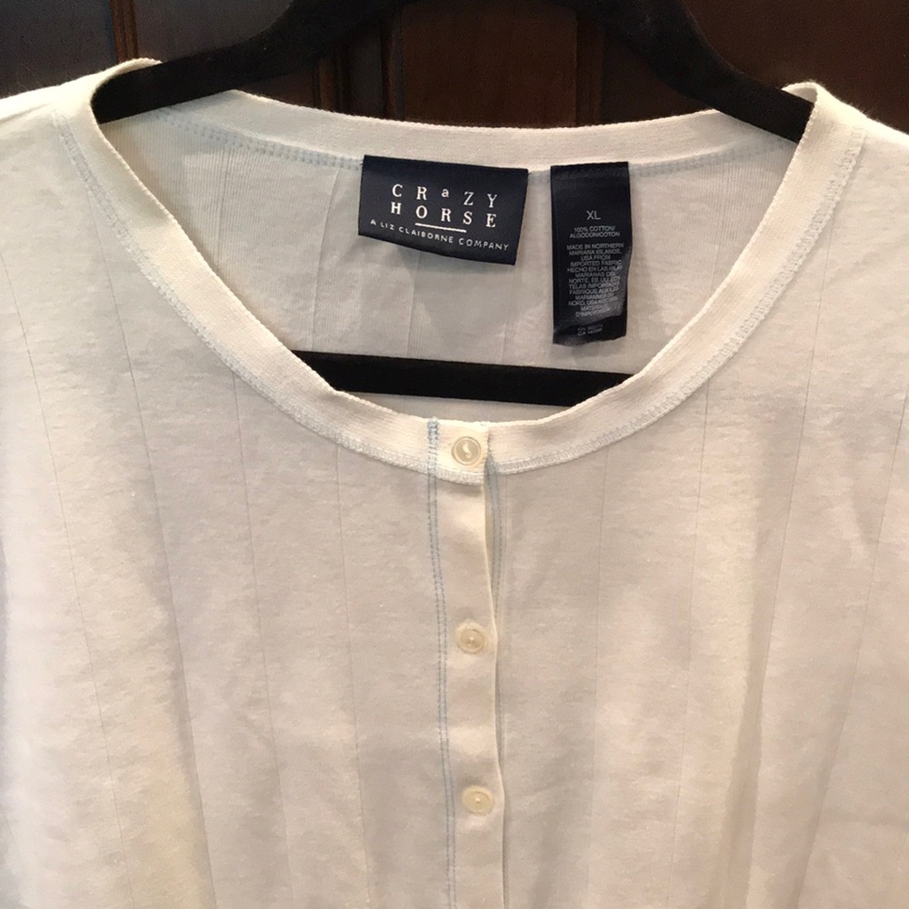 NWT button down top, blue stitching. Crazy Horse